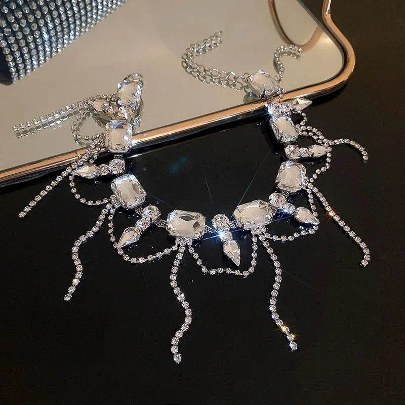 Navori Crystal Statement Choker — Geometric Edge Meets Effortless Glam