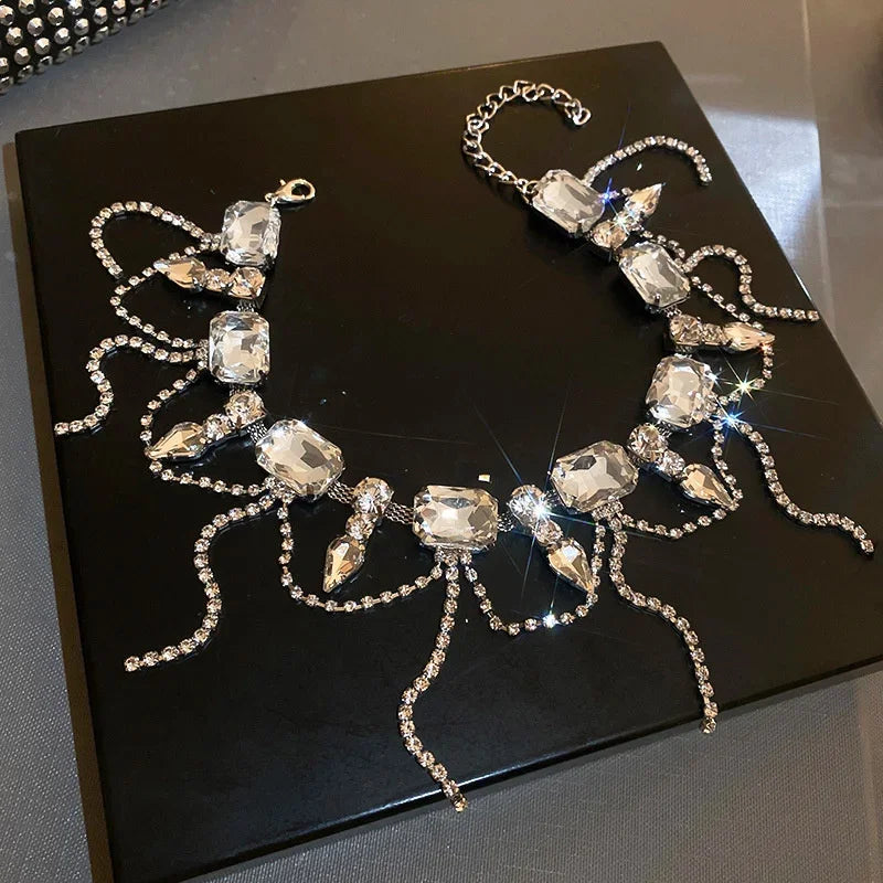 Navori Crystal Statement Choker — Geometric Edge Meets Effortless Glam