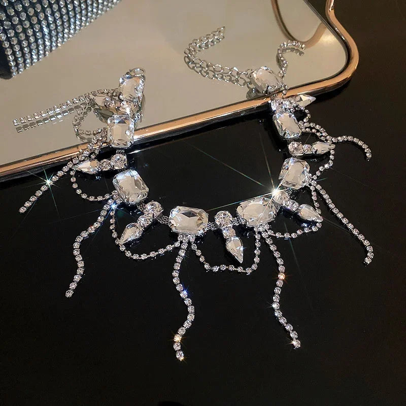 Navori Crystal Statement Choker — Geometric Edge Meets Effortless Glam