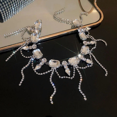 Navori Crystal Statement Choker — Geometric Edge Meets Effortless Glam
